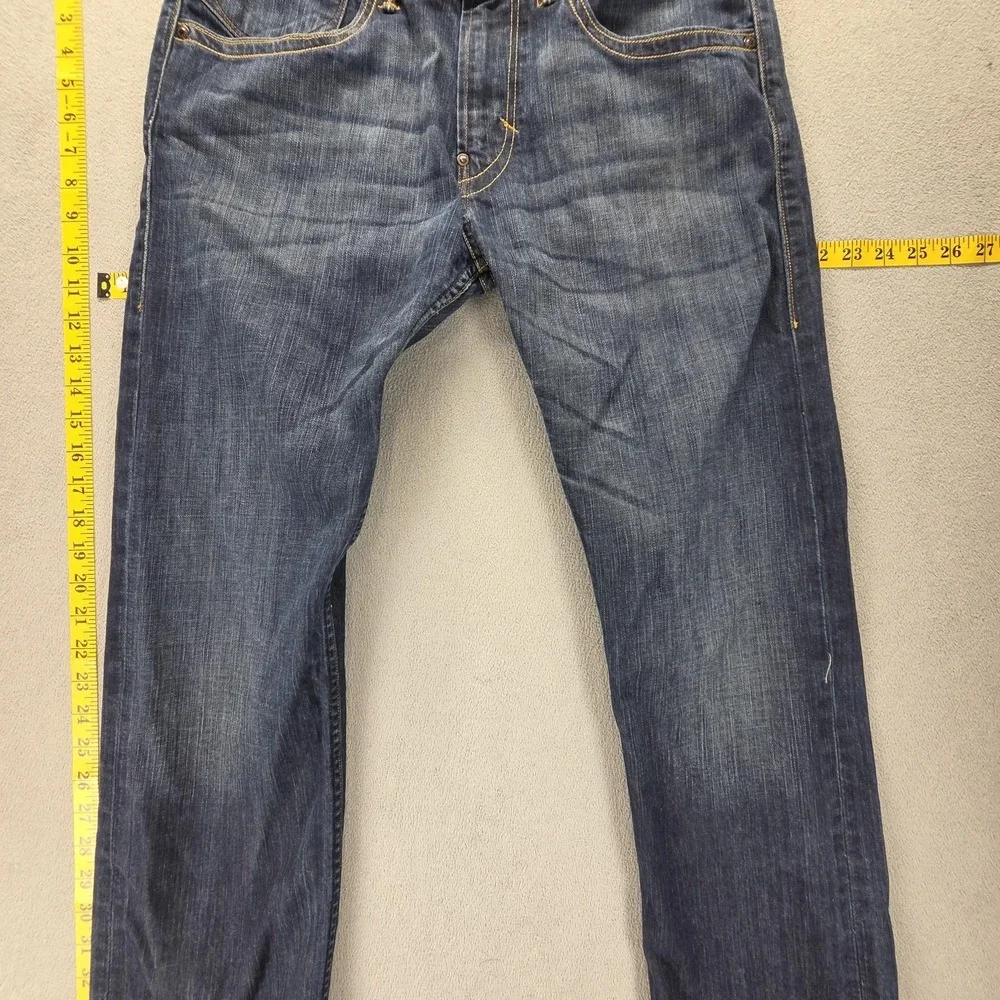 Vintage‎ Levis 504 Jeans Mens 32x32 Blue Straight Engineered Dark Wash Zip Fly
